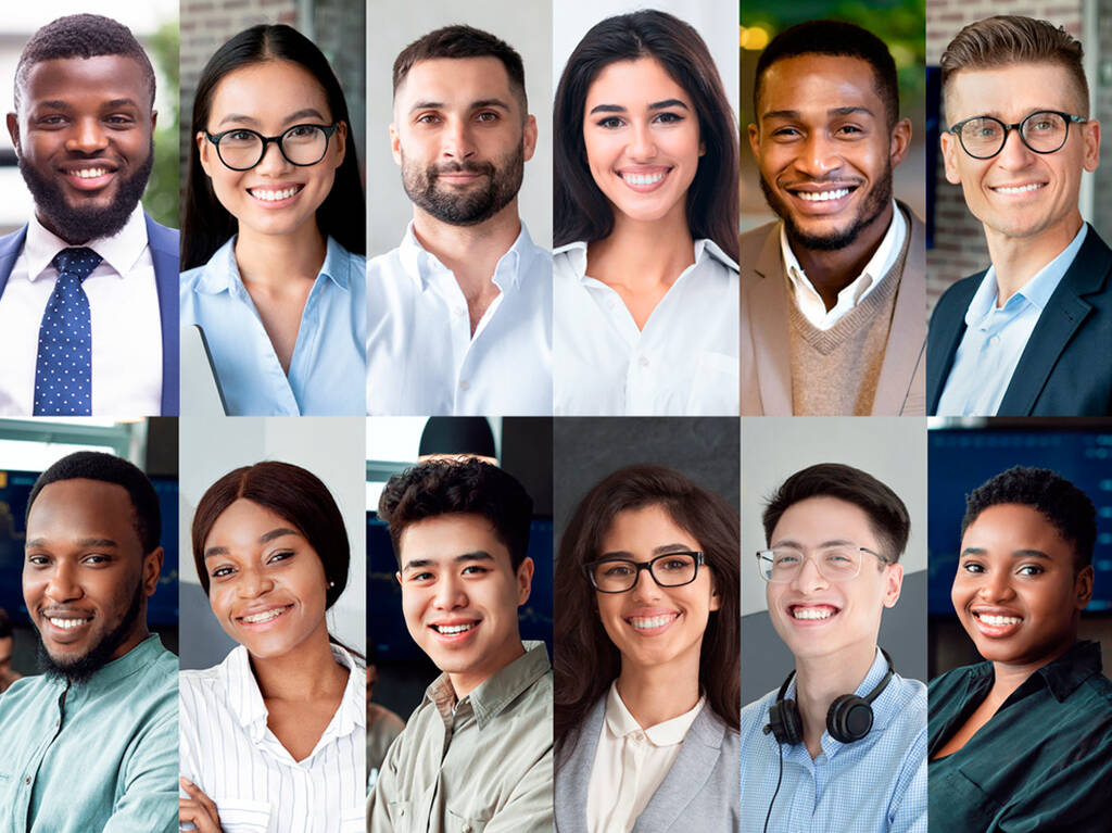 Conjunto de profissionais de RH multiracial